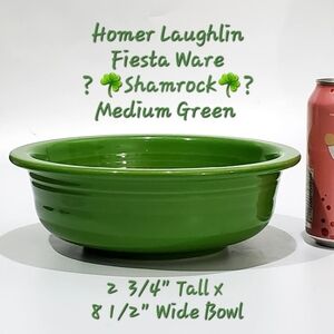 8 1/2" Fiesta Ware Homer Laughlin☘️ ?Shamrock?🍀 Medium Green 2lb 1oz Bowl